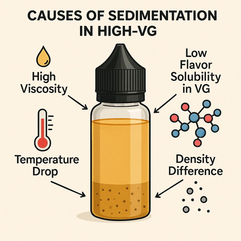 Overview of causes of high VG sediment Flavor Concentrates for E-Liquids