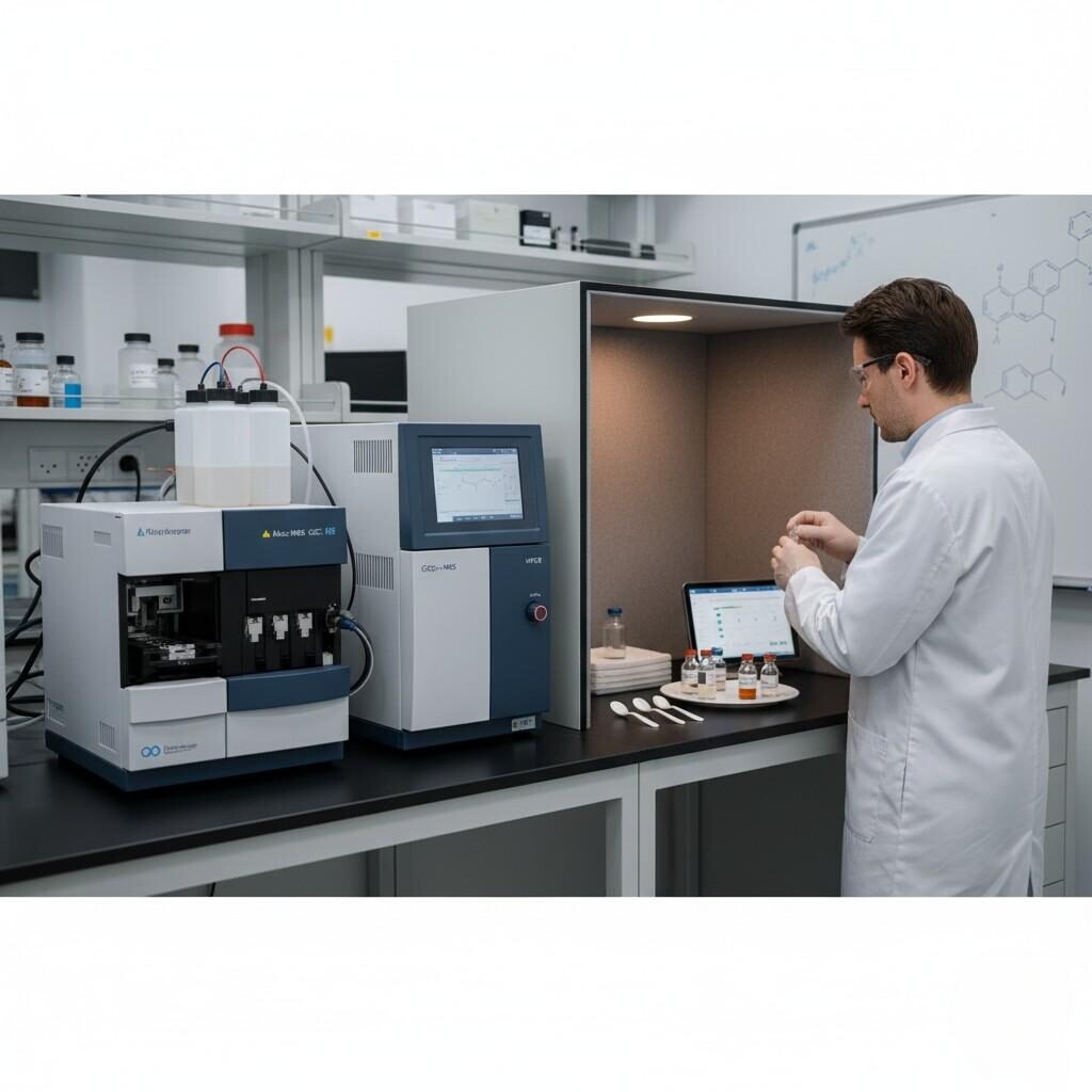 flavor verification, analytical testing, GC-MS, HPLC, gas chromatography mass spectrometry, high-performance liquid chromatography, sensory analysis, flavor lab, laboratory workstation, quality control, food science, beverage science, flavor chemistry, analytical chemistry, product development